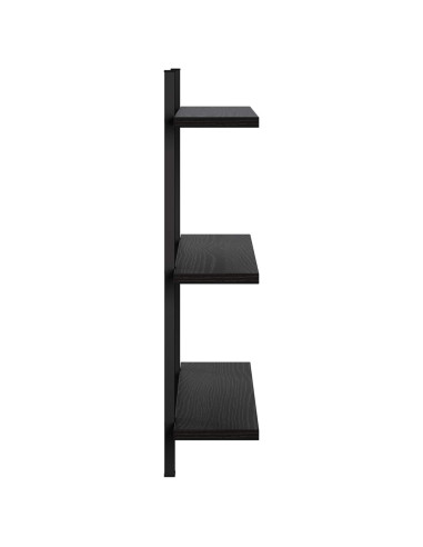 Scaffale da parete Rovere Nero 60.5 x 13.5 x 58.5 cm