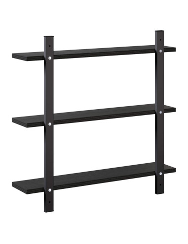 Scaffale da parete Rovere Nero 60.5 x 13.5 x 58.5 cm