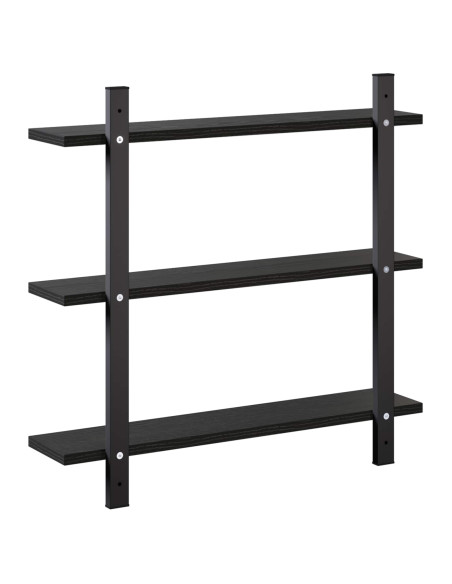 Scaffale da parete Rovere Nero 60.5 x 13.5 x 58.5 cm