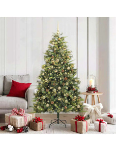 Albero di Natale artificiale pieghevole con coni Verde 180 cm