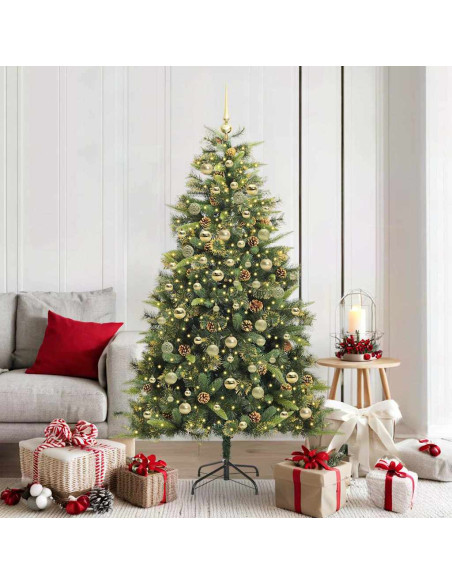 Albero di Natale artificiale pieghevole con coni Verde 180 cm