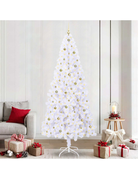 Albero di Natale artificiale Bianco 240 cm PVC e Acciaio