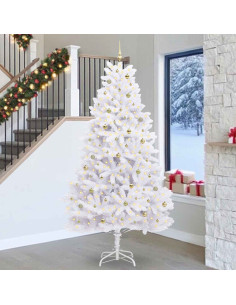 Albero di Natale Artificiale con Rami Pieghevoli Bianco 270 cm