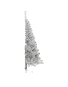 Albero di Natale artificiale con luci integrate Argento 180 cm