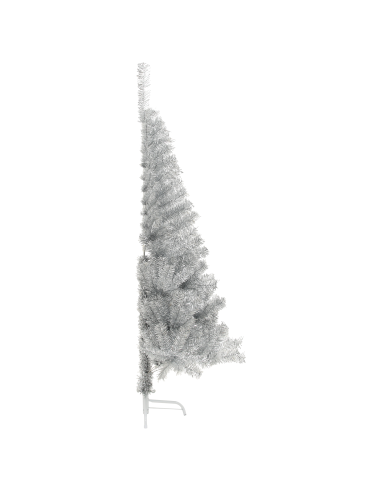 Albero di Natale artificiale con luci integrate Argento 180 cm