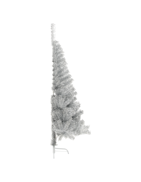 Albero di Natale artificiale con luci integrate Argento 180 cm