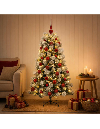 Albero di Natale artificiale con rami snodati e palline 150 cm