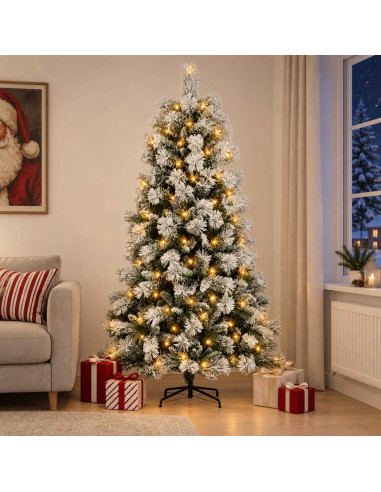 Albero di Natale Artificiale con Rami Pieghevoli 240 cm 300 LED
