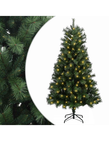Albero di Natale Artificiale con Rami Pieghevoli 150 cm 150 LED
