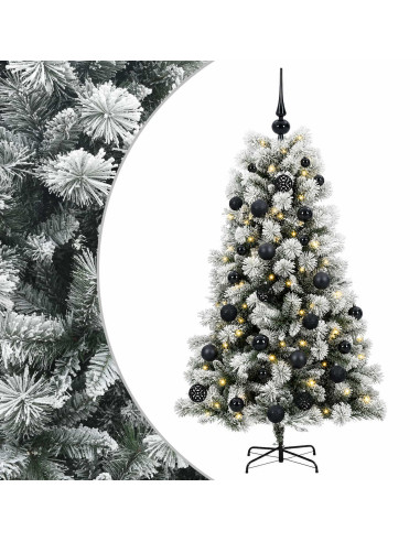 Albero di Natale artificiale con rami snodati e palline 150 cm