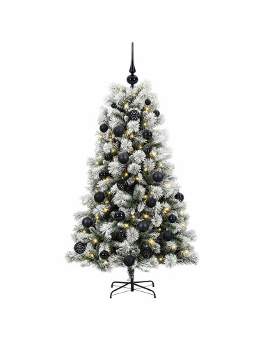 Albero di Natale artificiale con rami snodati e palline 150 cm
