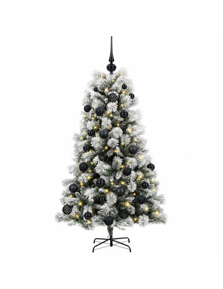 Albero di Natale artificiale con rami snodati e palline 150 cm