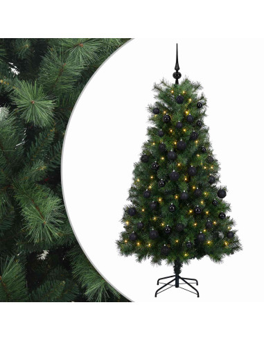 Albero di Natale artificiale con rami snodati e palline 180 cm
