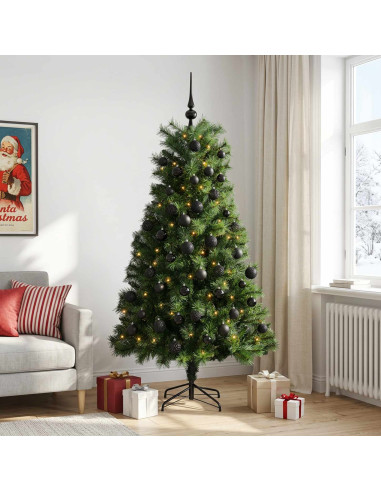 Albero di Natale artificiale con rami snodati e palline 180 cm