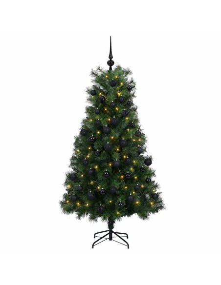 Albero di Natale artificiale con rami snodati e palline 210 cm