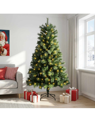 Albero di Natale Artificiale con Rami Pieghevoli 210 cm 300 LED