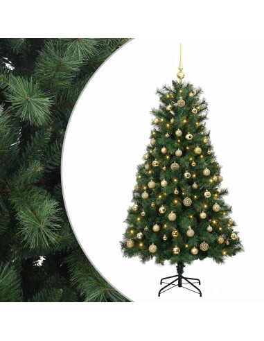 Albero di Natale artificiale con rami snodati e palline 150 cm
