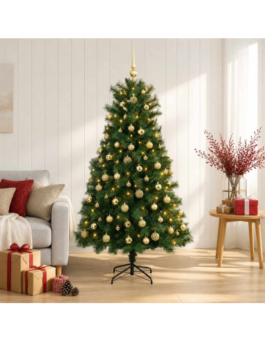 Albero di Natale artificiale con rami snodati e palline 150 cm