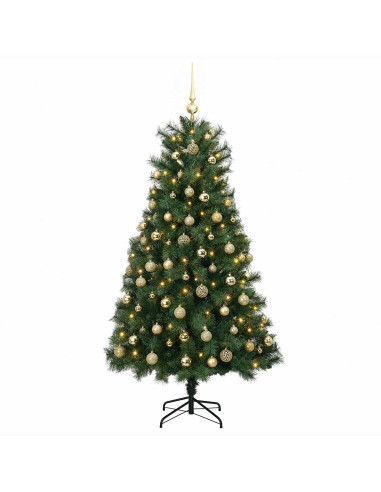 Albero di Natale artificiale con rami snodati e palline 150 cm