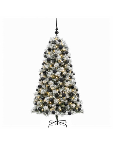 Albero di Natale artificiale con rami snodati e palline 180 cm