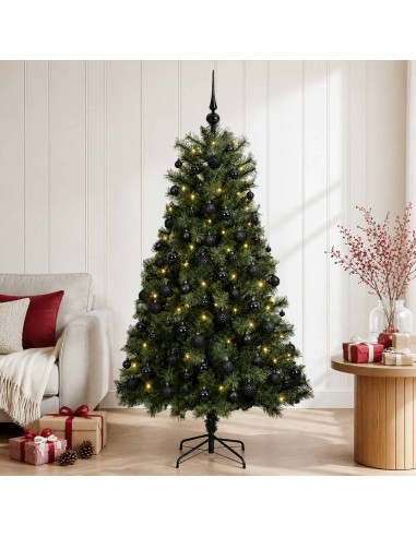 Albero di Natale artificiale con rami snodati e palline 150 cm