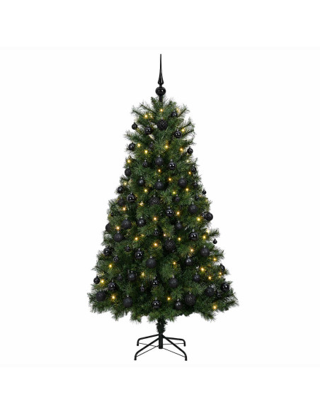 Albero di Natale artificiale con rami snodati e palline 150 cm