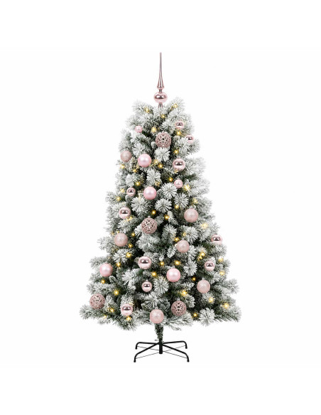 Albero di Natale artificiale con rami snodati e palline 150 cm
