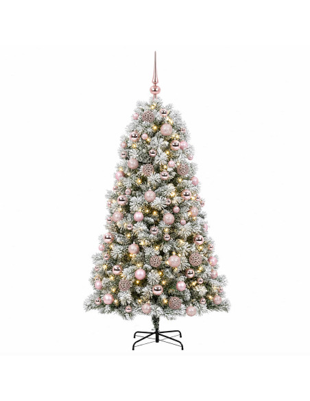 Albero di Natale artificiale con rami snodati e palline 180 cm