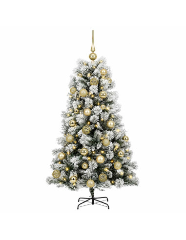 Albero di Natale artificiale con rami snodati e palline 150 cm