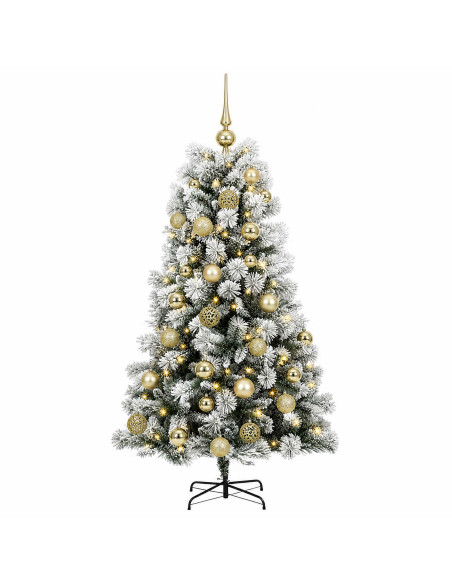 Albero di Natale artificiale con rami snodati e palline 150 cm