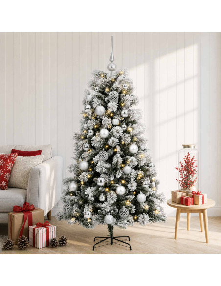 Albero di Natale artificiale con rami snodati e palline 150 cm