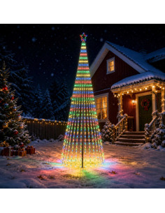 Albero di Natale LED 400 cm 1028 LED Multicolore Acciaio Nero