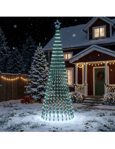 Albero di Natale LED 300 cm 668 LED Bianco freddo Acciaio Nero
