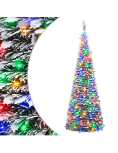 Albero di Natale LED pop-up 150 cm 100 LED PVC Verde e bianco 2