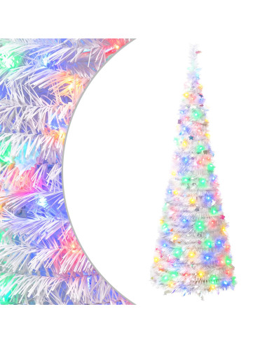 Albero di Natale LED pop-up 150 cm 100 LED PVC e PET Bianco