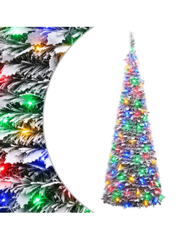 Albero di Natale LED pop-up 210 cm 200 LED PVC Verde e bianco