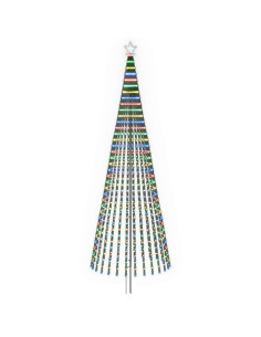 Albero di Natale LED 400 cm 1028 LED Multicolore Acciaio Nero 2