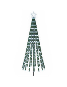 Albero di Natale LED 180 cm 255 LED Bianco freddo Acciaio Nero 2