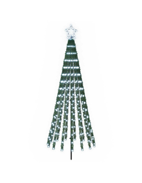 Albero di Natale LED 180 cm 255 LED Bianco freddo Acciaio Nero