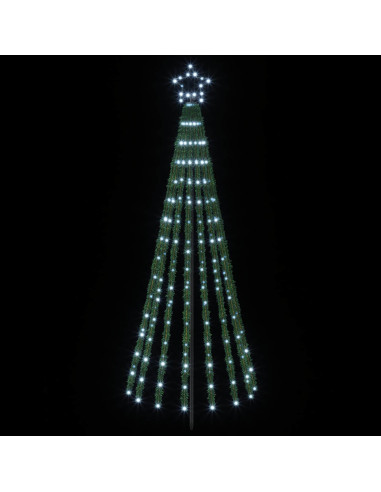Albero di Natale LED 180 cm 255 LED Bianco freddo Acciaio Nero
