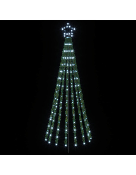 Albero di Natale LED 180 cm 255 LED Bianco freddo Acciaio Nero