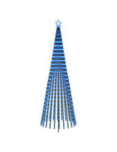 Albero di Natale LED 300 cm 668 LED Blu Acciaio Nero 2