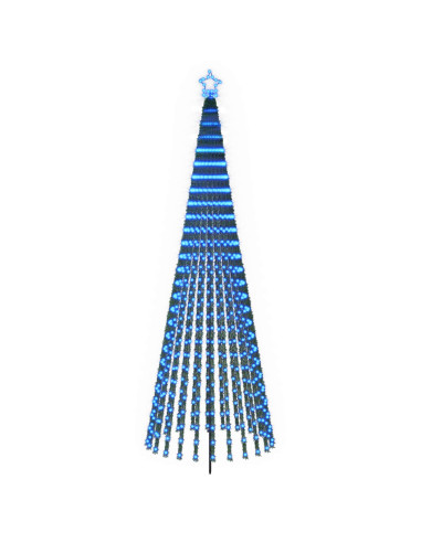 Albero di Natale LED 300 cm 668 LED Blu Acciaio Nero