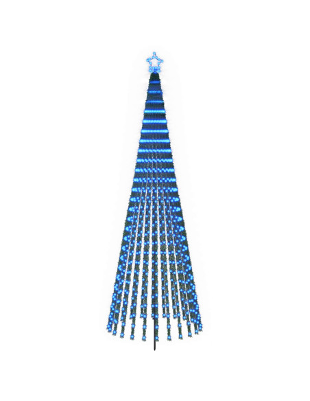 Albero di Natale LED 300 cm 668 LED Blu Acciaio Nero