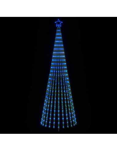 Albero di Natale LED 300 cm 668 LED Blu Acciaio Nero