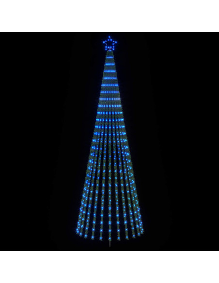 Albero di Natale LED 300 cm 668 LED Blu Acciaio Nero