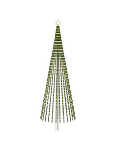 Albero di Natale LED 400 cm 1028 LED Bianco caldo Acciaio Nero 2