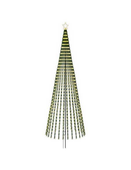 Albero di Natale LED 400 cm 1028 LED Bianco caldo Acciaio Nero