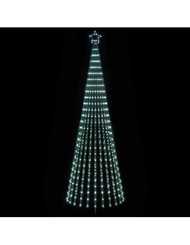 Albero di Natale LED 300 cm 668 LED Bianco freddo Acciaio Nero