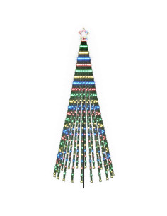 Albero di Natale LED 250 cm 475 LED Multicolore Acciaio Nero 2
